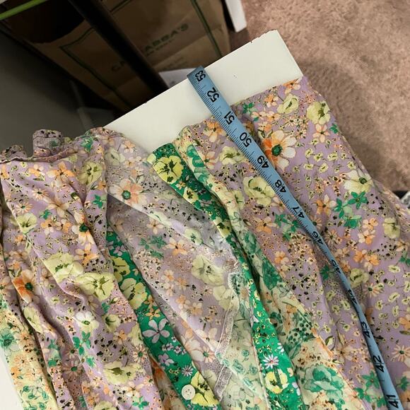 LOFT Garden Party Long Sleeve Patchwork Floral Button Front Dress Size Medium - Picture 14 of 16